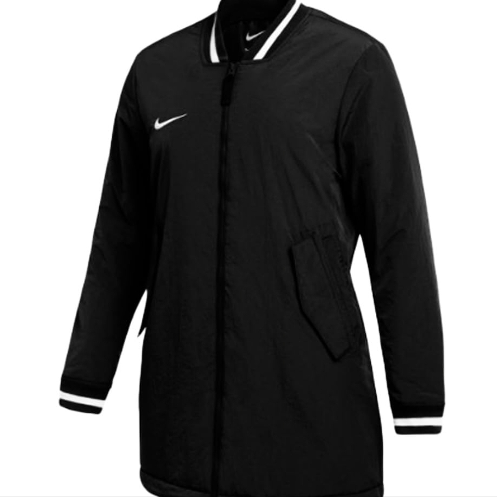Nike Women's Black Bomber Jacket with White Accents